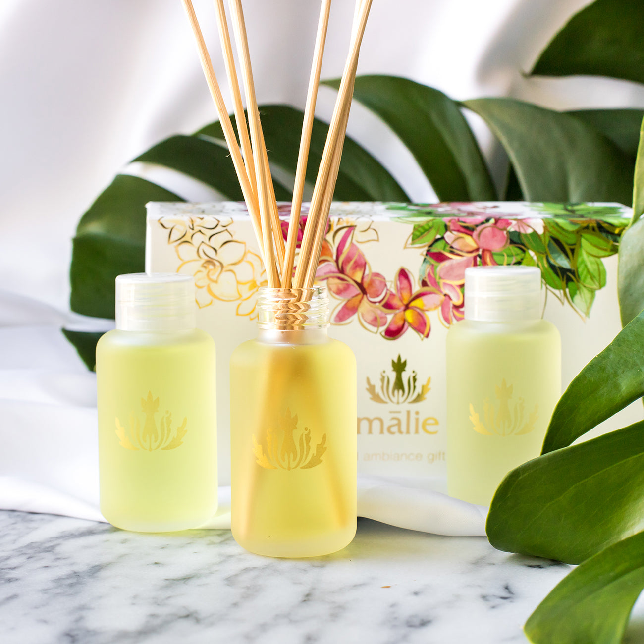 (公式)Reed Diffuser Gift Set リードディフューザー Malie Organics マリエオーガニクス ルームフレグランス プルメリア ピカケ コケエ